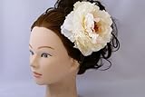 ピオニーヘアコサージュ髪飾り ホワイト 卒業式の袴ヘア/成人式の振袖ヘア/結婚式