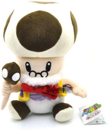 New Super Mario Bros 9" TOAD Old Grandpa TOADETTE Plush Doll Toy^MX2018