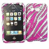 HTC Desire HD/Inspire Pink Zebra Print Crystal Diamond/Rhinestone/Bling HAR ....
