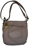 Women's Tignanello Purse Handbag Pebble Leather X-Body Shoulder Stone