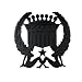 Silver Star "Originator" Black Metal Belt Buckle