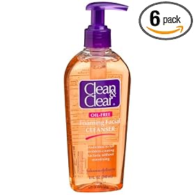 Clean & Clear Oil-Free Foaming Facial Cleanser, 8-Ounce Pump Bottles (Pack of 6)