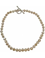 Pink 16" Freshwater Pearl Necklace with Sterling Silver Toggle Clasp