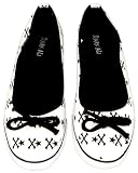 Dark Ali Women's Punky White Ballet Flat Shoes with Bow Accent