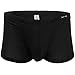 FEESHOW Men's Silky Boxer Briefs Shorts Bugle Pouch Underwear (Black, X-Large)