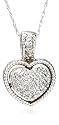 14k White Gold Pave Diamond Pendant (.20 cttw, J Color, I2 Clarity), 18"