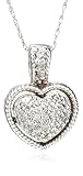 14k White Gold Pave Diamond Pendant (.20 cttw, J Color, I2 Clarity), 18