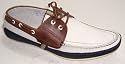 Hudson Mens Maritime 2 Leather White/tan Lace Up Boat Shoes