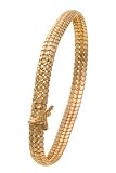 14K Yellow Gold Three Row Diamond Cut Bracelet