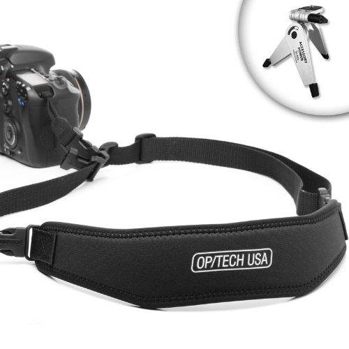 Adjustable Comfort Easy-Glide Camera Strap for Canon EOS 60D / T2i / T1i and More Digital SLR Cameras! ** Includes Mini Tripod