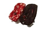TODDLER CAR SEAT COVER RED RIDER & CHOCOLATE MINKY DOT