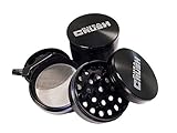 DuraCrush Herb Grinder - Large 2.5 Inch - Tobacco, Spice, Herb, Weed Grinder - Premium Quality With Pollen Catcher, 4-piece Anodized Aluminum - BONUS Two Scrapers and a Brush Inc. (2.5 Inch, Black)