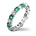 Bling Jewelry NY Fifth Ave Designer Inspired Sterling Silver CZ Green Emerald Eternity Band-5
