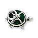 Turtle Charm Sterling Silver Green Enamel,18" title=