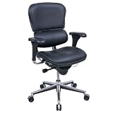 High Back Black Leather Ergonomic Chair Black Leather/ChromeBlack Frame