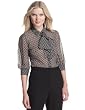 HALSTON HERITAGE Women's Removable Tie Blouse