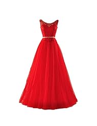 Tulle Beaded Sheer Lace-Up Applique Short Sleeves  Dress With a Sash 