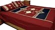 Full Bed Sheet Pillow Cases Flat-Sheet Queen Size Cotton Fabric Embroidery Patchwork India (bshtp107)