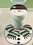 Snowman Bathroom Toilet Seat Cover Snowmen Rug Decor Nnow Christmas Winter