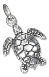 STERLING SILVER THREE DIMENSIONAL SEA TURTLE CHARM