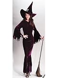 Elegant Plum Classic Witch Costume Pleated Halloween Witch Hat