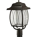 IMAGE OF Progress Lighting P5447-20 One-Light Large Led Post Lantern with Antique Bronze and Clear-Distressed Glass, Antique Bronze