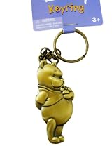 Disney Winnie The Pooh Keyring - Pooh Brass Pewter Keychain