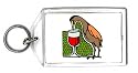 Keychain with wine, drinking, bird, animal, glass
