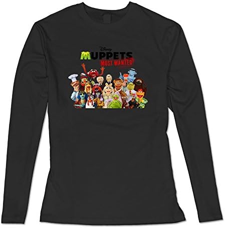 Autumn Women's Cute Disney Muppets Most Wanted Cotton T Shirts Black M