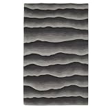Square 9 Lifestyles Waves Hand Tufted Rug - Black - 5x8