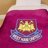 West Ham United Fc Fleece Blanket, Claret/blue, 130 X 180 Cm