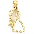 Stethoscope Charm 14K Gold 17mm