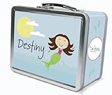 IMAGE OF Dark Brown Hair Mermaid Personalized Lunch Box