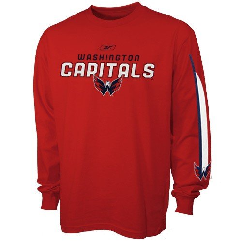 Reebok Washington Capitals Red Sharp Edge Long Sleeve T-shirt