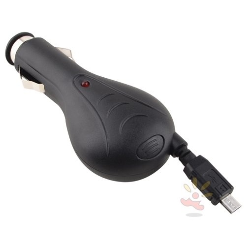 Everydaysource Compatible With Samsung© Galaxy S III / S3 - USB (Micro 5-pin) Retractable Car Charger , Black