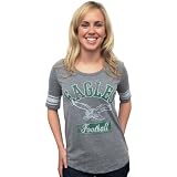 Junk Food Clothing Women's Philadelphia Eagles Vintage Triblend Short Sleeve Crew,Steel ,XL