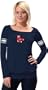 Boston Red Sox Cooperstown Women's Long Sleeve Armband Jersey Top - by Alyssa Milano