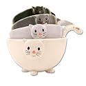 Cat Kitten Measuring Cups / Bowls for Baking, Black White Grey, Ceramic