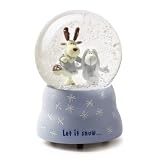 Nici  Schneekugel mit Spieluhr gross Rentier und Schneehase