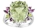  : 10KT WG 8.35CTW PRASIOLITE PINK TOURMALINE PERIDOT DIAMOND ACCENT RING