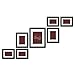 Craig Frames 1WB3BK Picture Frame 7-Piece Wall Set, Black Frames, White Display Mats, Picture Hanging Tool