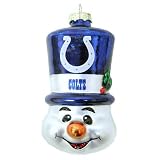NFL Indianapolis Colts Blown Glass Top Hat Snowman Ornament