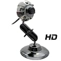 Kinobo USB B3 HD Webcam with Metal Stand for Xp/Vista/Windows 7/Skype + USB Mic & LED lights