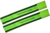 Reflective Running Bands Ankle - Highly Reflective Tape-Strips for Running Jogging Cycling Walking Biking and Motorcycle. Great Reflective Walking Gear for Arms and Legs. Lightweight and Easily Adjustable Elastic Belt with Velcro Closure Fits Comfortably Over Sports Gear and Clothing. Yellow Safety Reflective Band.