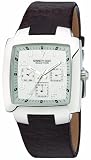 Kenneth Cole Stainless Steel Mens Silver White Multifunction Analogue Dial Brown Leather Strap Watch