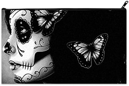 Ladies Beauty Makeup Bag Cosmetic Bag Coin Purse Pouches Currency Bags Medium Size Sugar Skull Girl Pattern