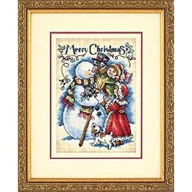 Vintage Merry Christmas Gold Collection Cross Stitch Kit