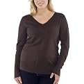 Mossimo&reg; Black Plus Ultrasoft V-Neck Sweater - Brown Heather
