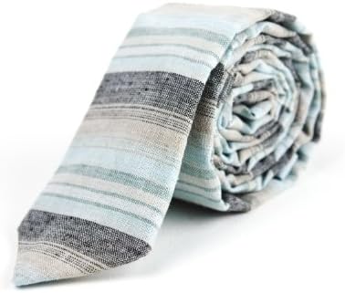 Mosaic Menswear Men's Neck Tie One Size Striped Santa Fe Teal