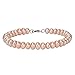 YAN & LEI Sterling Silver AAA Quality 6.5-7.5mm Freshwater Cultured Pearl Bracelet in 3 Colors